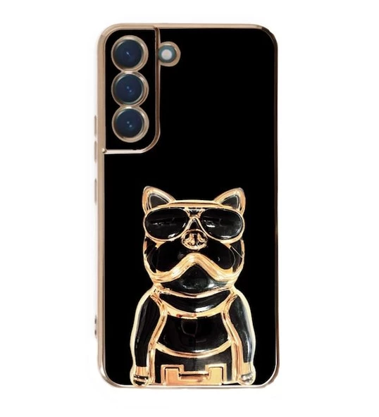 Smcase Samsung Galaxy S21 Plus 5G Kılıf Standlı Kamera Korumalı Bulldog Silikon