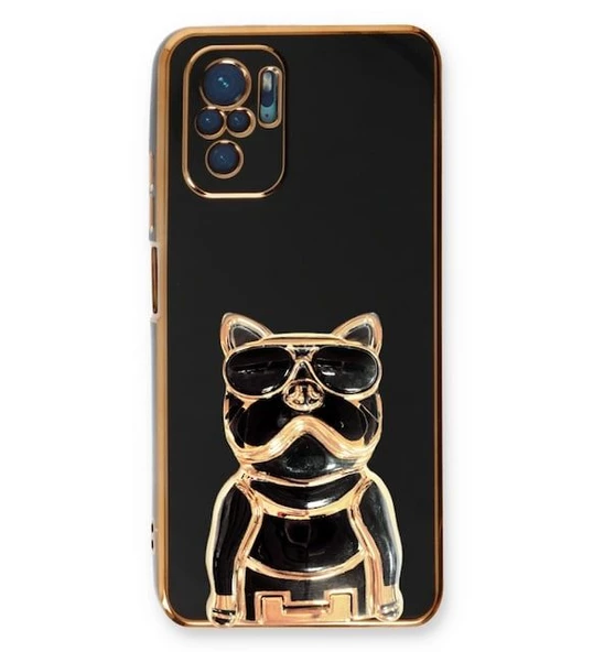 Smcase Xiaomi Redmi Note 10S Kılıf Standlı Kamera Korumalı Bulldog Silikon