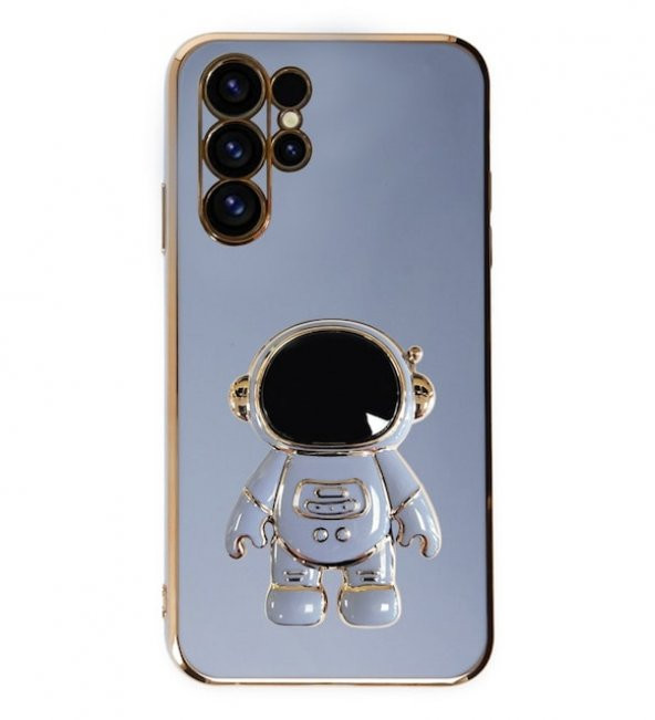 Smcase Samsung Galaxy S21 Ultra Kılıf Standlı Kamera Korumalı Astronot Silikon