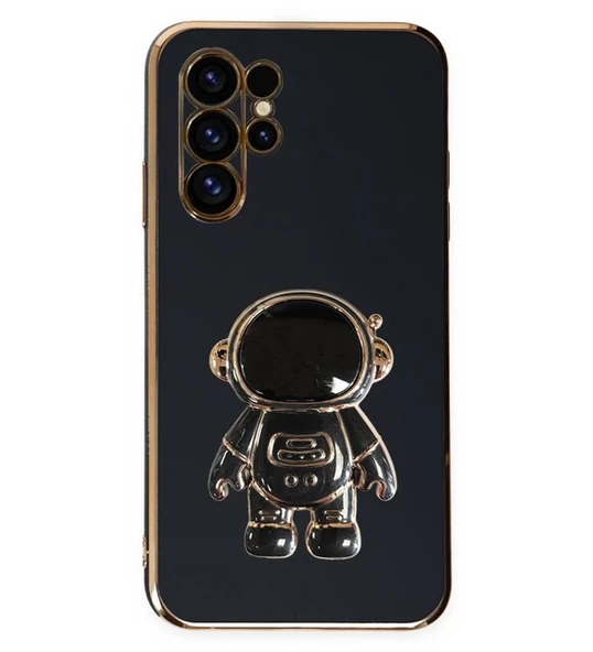 Smcase Samsung Galaxy S23 Ultra Kılıf Standlı Kamera Korumalı Astronot Silikon