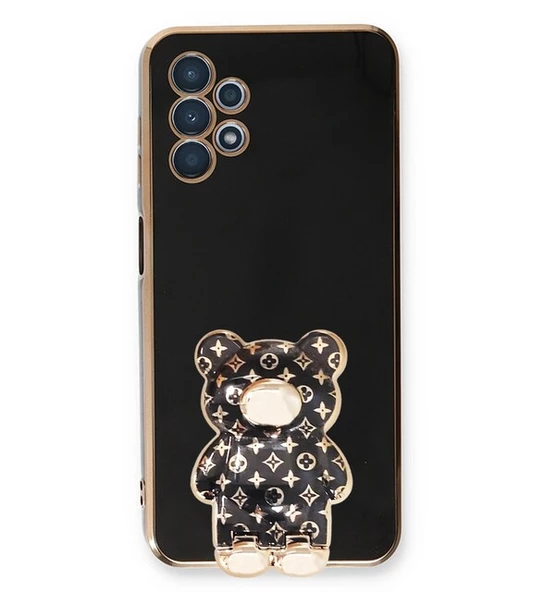 Smcase Samsung Galaxy A32 4G Kılıf Standlı Kamera Korumalı Cute Bear Silikon