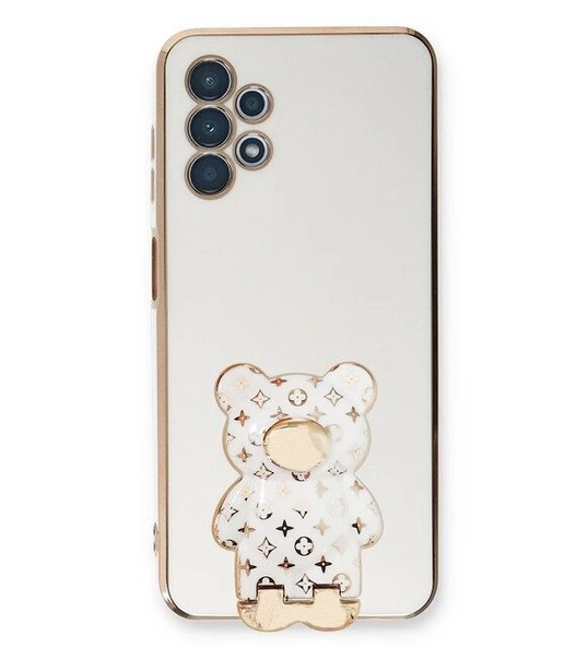 Smcase Samsung Galaxy A33 5G Kılıf Standlı Kamera Korumalı Cute Bear Silikon