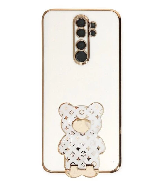Smcase Xiaomi Redmi Note 8 Pro Kılıf Standlı Kamera Korumalı Cute Bear Silikon - 10