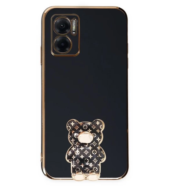 Smcase Xiaomi Redmi Note 11E Kılıf Standlı Kamera Korumalı Cute Bear Silikon