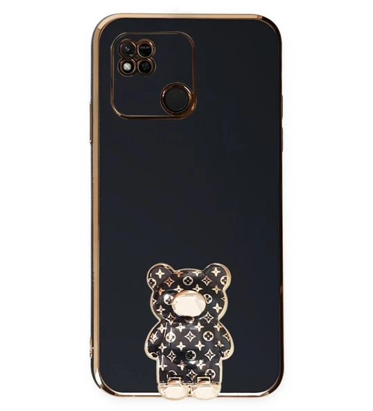 Smcase Xiaomi Redmi 10C Kılıf Standlı Kamera Korumalı Cute Bear Silikon