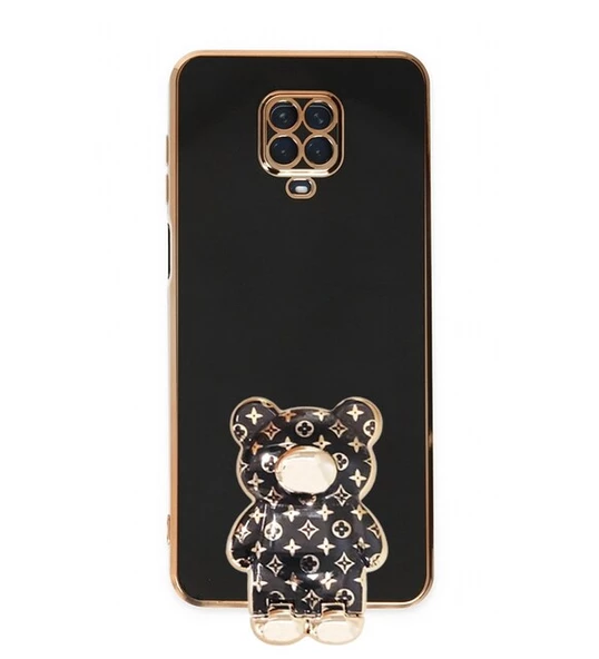 Smcase Xiaomi Redmi Note 9S Kılıf Standlı Kamera Korumalı Cute Bear Silikon