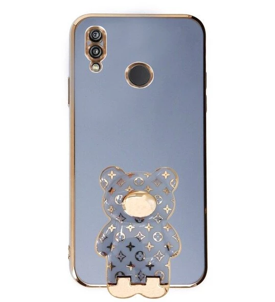 Smcase Huawei Y6 2019 Kılıf Standlı Kamera Korumalı Cute Bear Silikon - Resim 7