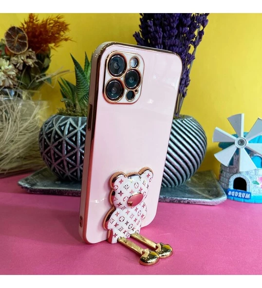 Smcase Xiaomi Redmi Note 10 Pro Kılıf Standlı Kamera Korumalı Cute Bear Silikon - 9