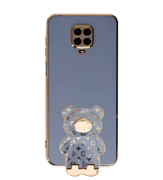 Smcase Xiaomi Redmi Note 9 Pro Kılıf Standlı Kamera Korumalı Cute Bear Silikon