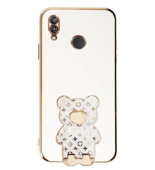 Smcase Samsung Galaxy A20 Kılıf Standlı Kamera Korumalı Cute Bear Silikon - Resim 10