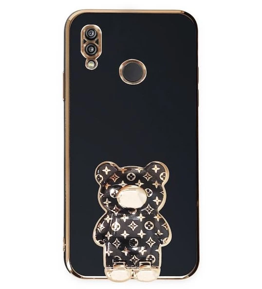 Smcase Huawei P20 Lite Kılıf Standlı Kamera Korumalı Cute Bear Silikon