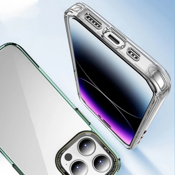 Smcase Apple iPhone 14 Pro Max Kılıf Darbeye Dayanıklı MG Serisi Kristal Sert Pc Kapak - Resim 10