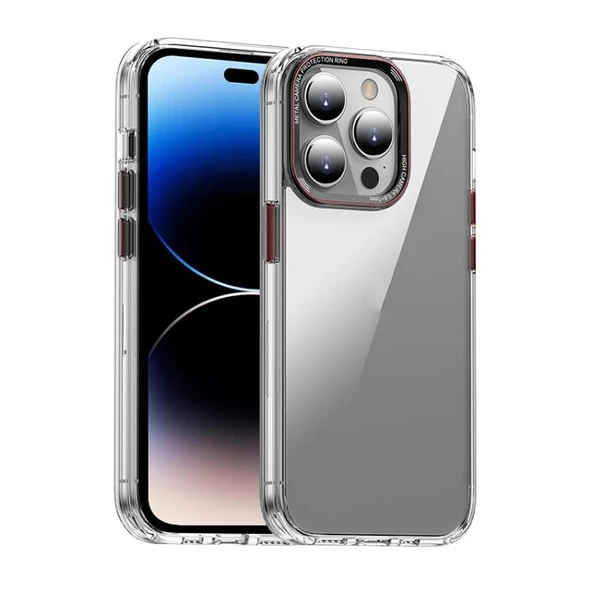 Smcase Apple iPhone 14 Pro Max Kılıf Darbeye Dayanıklı MG Serisi Kristal Sert Pc Kapak - Resim 5