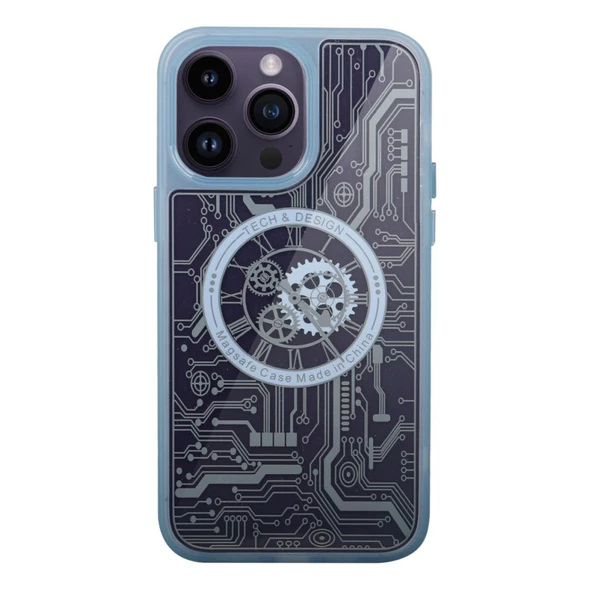 Smcase Apple iPhone 14 Pro Max Kılıf Magic Design Wireless Tacsafe Ultra Koruma Sert Kapak