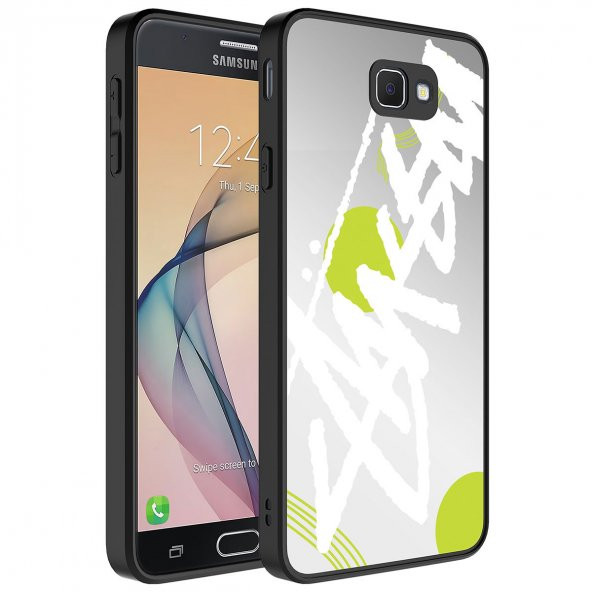 Smcase Samsung Galaxy J7 Prime Kılıf Kamera Korumalı Ayna Üzeri Desenli Mirror Kapak