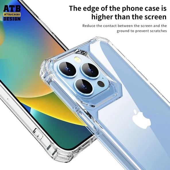 Smcase Apple iPhone 14 Pro Max Kılıf Darbeye Dayanıklı Kristal Alp Sert Pc Kapak - 3