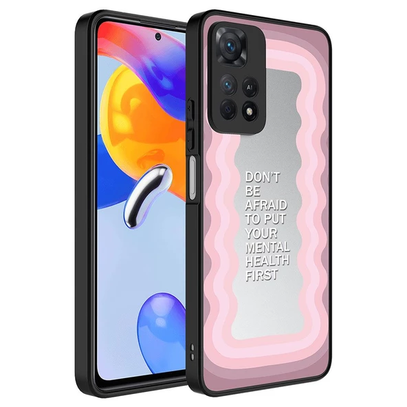 Smcase Xiaomi Redmi Note 12 Pro 4G Kılıf Kamera Korumalı Ayna Üzeri Desenli Mirror Kapak