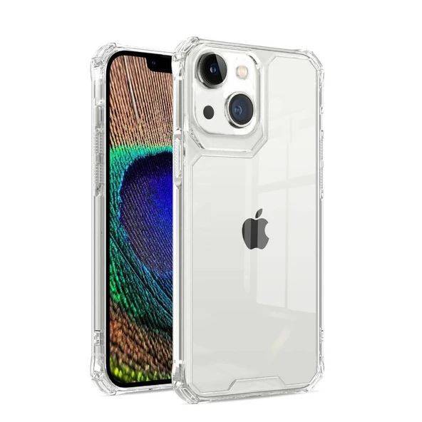 Smcase Apple iPhone 14 Plus Kılıf Darbeye Dayanıklı Kristal Alp Sert Pc Kapak