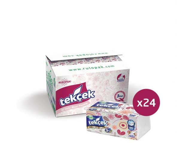 Rulopak Tekçek BiDolu Maxi Peçete 3 Katlı 150 Yaprak 24Lü Paket - Resim 10