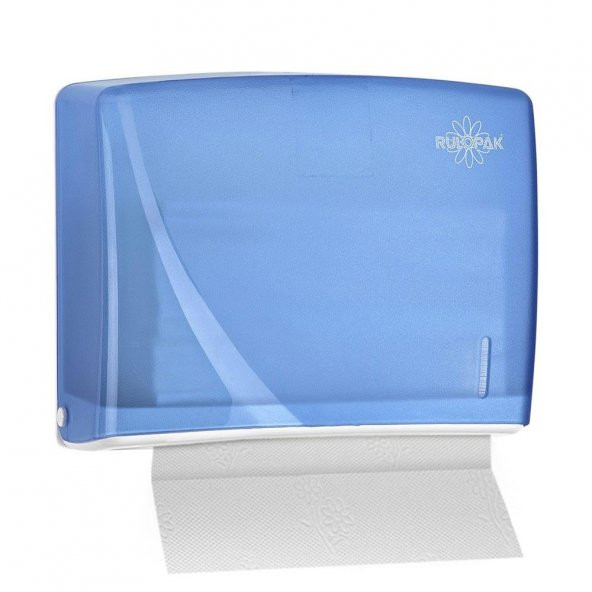 Rulopak Modern Z Katlama Kağıt Havlu Dispenseri 200Lü Transparan Mavi