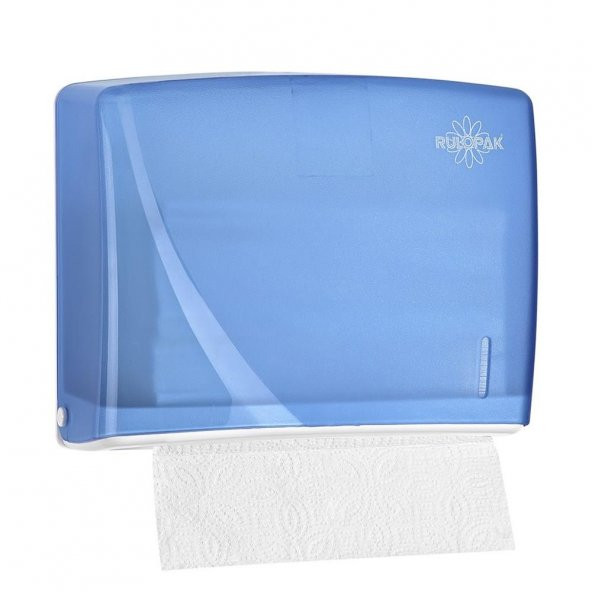 Rulopak Modern Z Katlama Kağıt Havlu Dispenseri 200Lü Transparan Mavi - 3