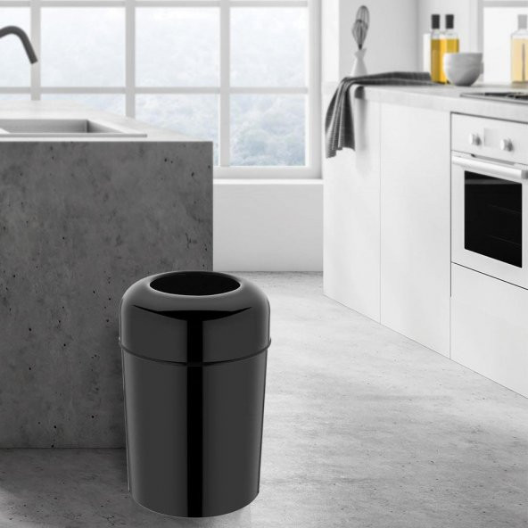 Rulopak Pota Kapak Çöp Kovası 15 Litre Siyah ürün görseli