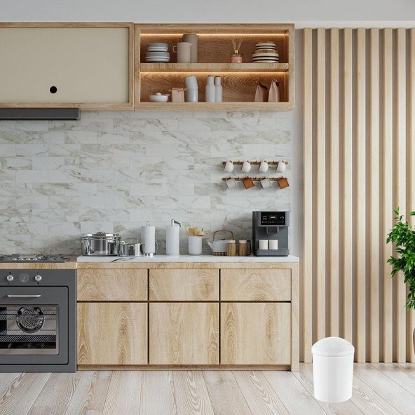 Rulopak Kelebek Kapak Çöp Kovası 15 Litre Beyaz - 6