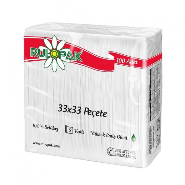 Rulopak Garson Katlama Peçete 33x33 100lü Paket 12 Adet - 3