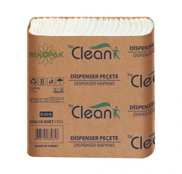Rulopak By Clean Dispenser Peçete 200 Yaprak 18Li Paket - 3
