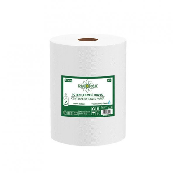 Rulopak İçten Çekme Havlu Kağıt 2 Katlı 80 Metre 6Lı Paket 4 Kg - Resim 2