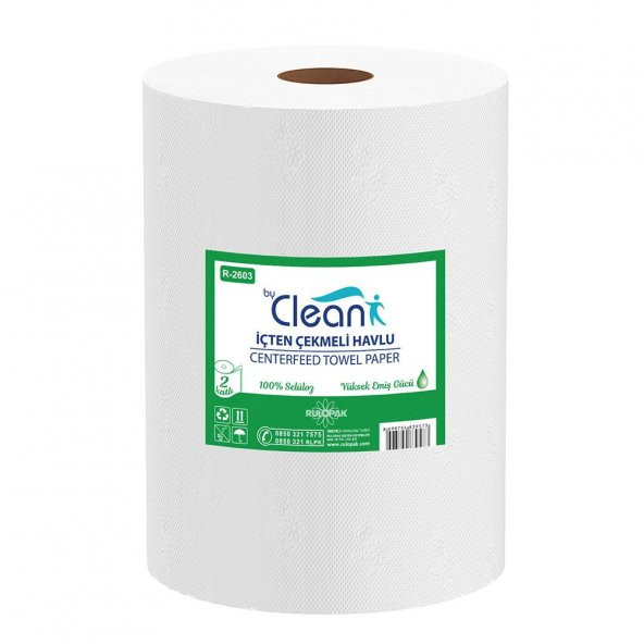 Rulopak By Clean İçten Çekmeli Kağıt Havlu 2 Katlı  58M 6Lı Paket 3,5 Kg