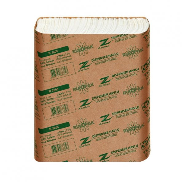 Rulopak By Clean Z Katlama Havlu Kağıt 2 Katlı 150 Yaprak 12Li Paket - 4