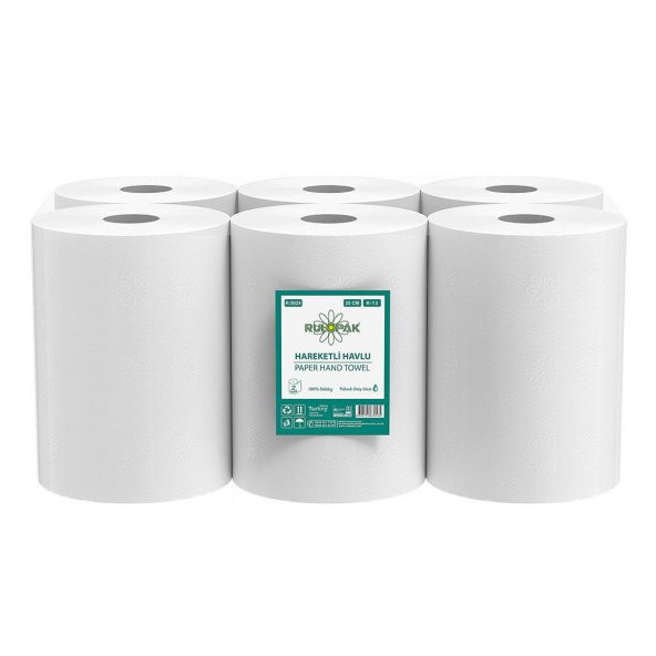 Rulopak Hareketli Havlu 2 Katlı 25 Cm 85 Metre 6Lı Paket 13 Kg - 4