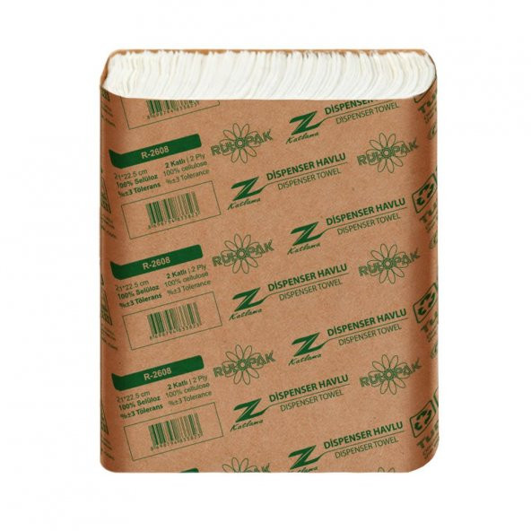 Rulopak By Clean Z Katlama Havlu Kağıt 2 Katlı 150 Yaprak 12Li Paket