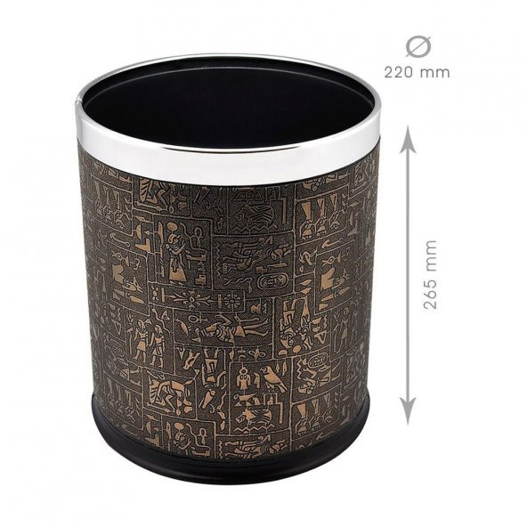 Rulopak Mitolojik Desen Deri Kabartma Çöp Kovası 10 L - 4