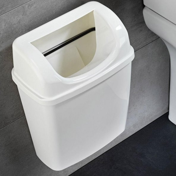 Rulopak Duvara Monte Çöp Kovası 6 Litre Beyaz - Resim 8