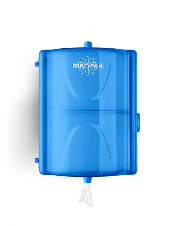 Rulopak İkiz Mini Cimri İçten Çekmeli Tuvalet Kağıdı Dispenseri Transparan Mavi - 2