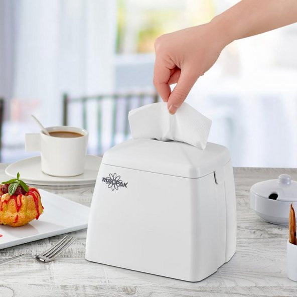 Rulopak Tekçek Midi Peçete  Dispenseri Beyaz - Resim 4