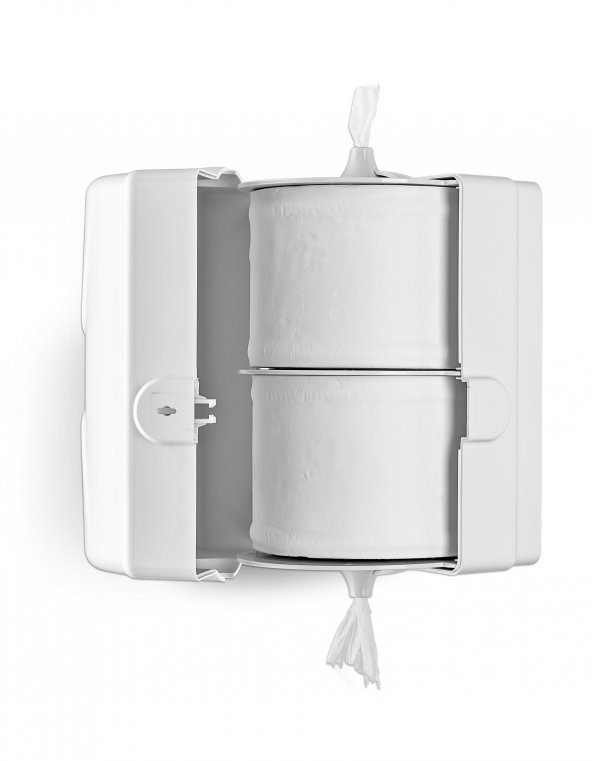 Rulopak İkiz Mini Cimri İçten Çekmeli Tuvalet Kağıdı Dispenseri Beyaz - 4