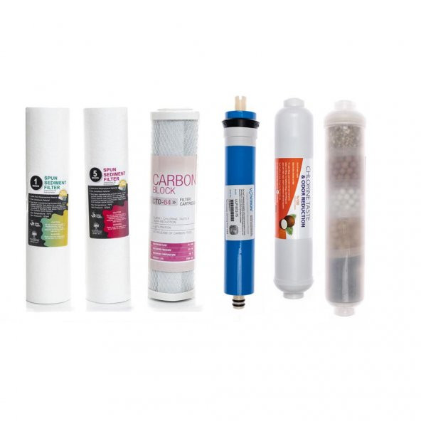Açık Kasa Su Arıtma Cihazlarına Uyumlu 6lı Filtre Set10 Aşamalı