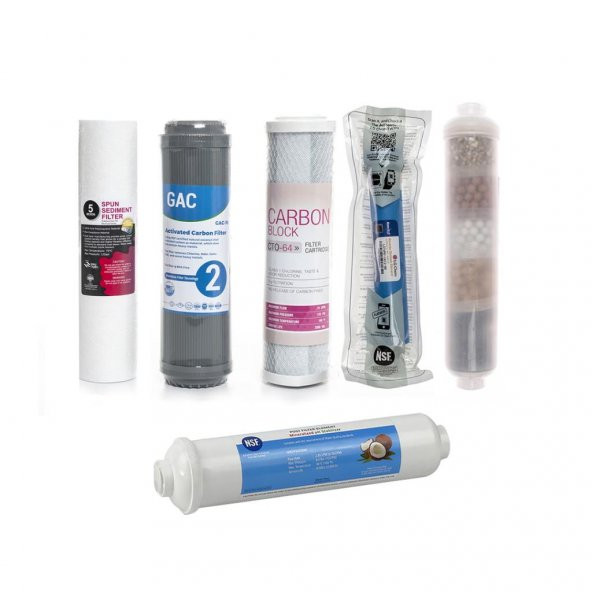 Açık Kasa Arıtma Cihazlarına Uyumlu 6lı Filtre Seti 10 Aşamalı ürün görseli 1