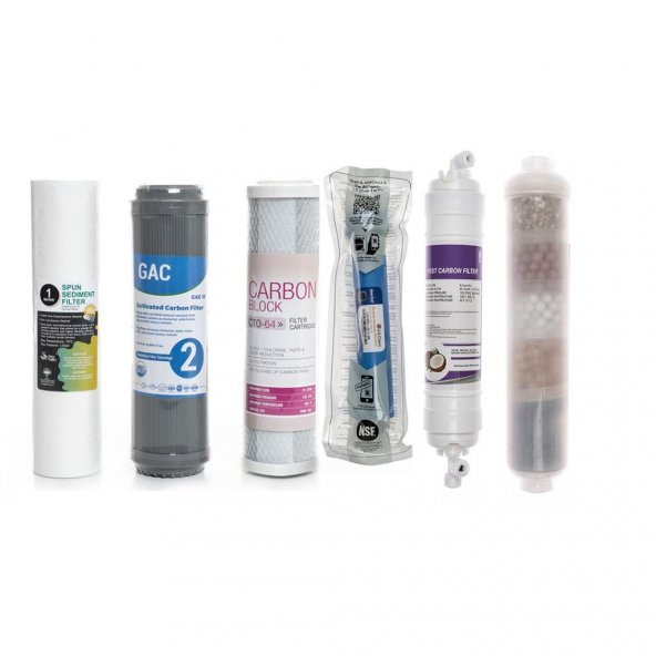 Açık Kasa Su Arıtma Cihazlarına Uyumlu 6lı Filtre Set-10 Aşamalı ürün görseli 1