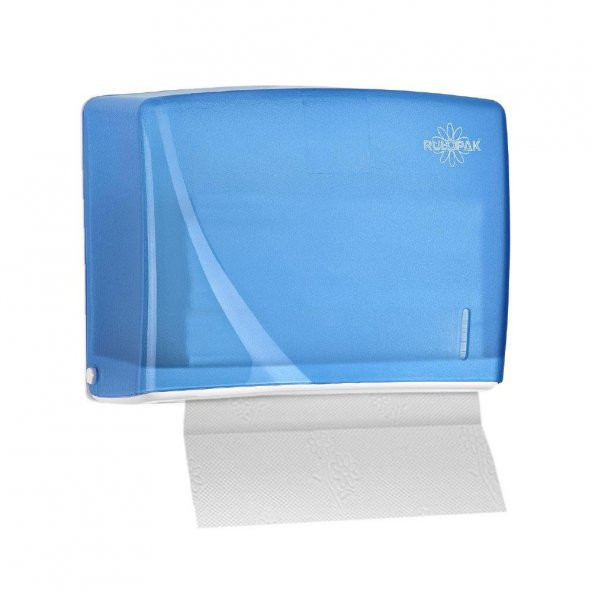 Rulopak Modern C-V Katlama Kağıt Havlu Dispenseri 200Lü Transparan Mavi