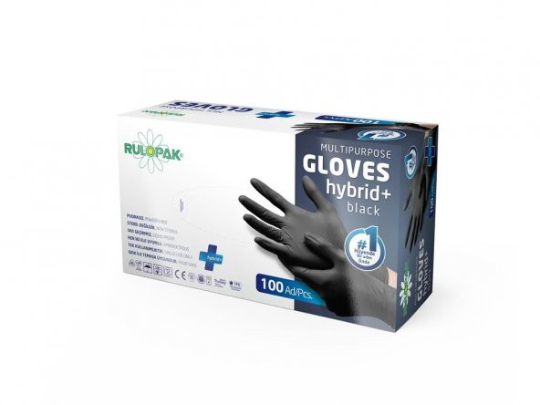 Rulopak 800121 Çok Amaçlı Eldiven 100lü S Beden (Siyah)