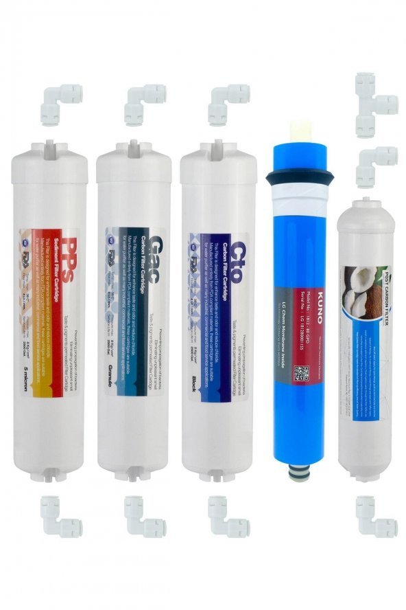 Kapalı Kasa Su Arıtma Cihazı 5 Li Inline Filtresi Seti 5 Aşamalı & Kuno Membran
