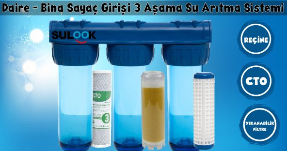 Bina, Daire Girişi Tortu  ve Klor Önleyici Yumuşatma Sayaç Filtresi - 3