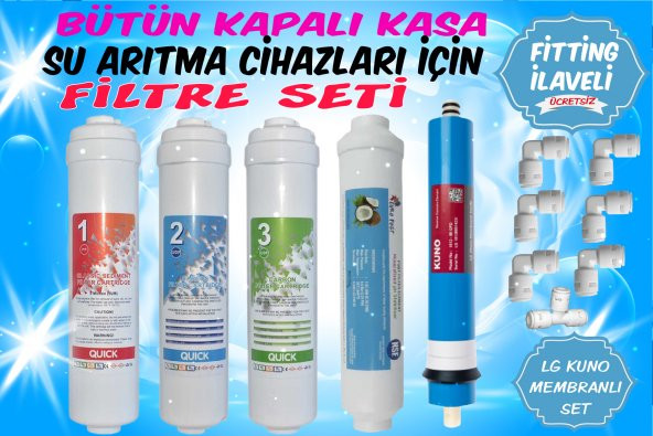 Kapalı Kasa Su Arıtma Cihazı Filtresi 5li Filtre Seti Membranlı - Resim 2