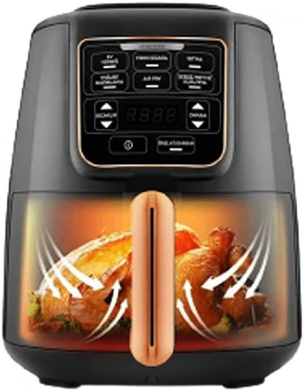 Karaca Air Pro Cook XL 2in1 Airfryer 4 lt Konuşan Yağsız Fritöz - Resim 2