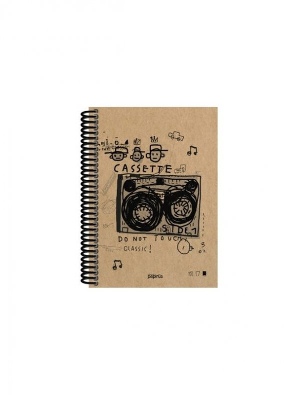 Orta Boy çizgisiz  Sert Kapaklı Desenli Kraft Defter 17 x 23 cm 100 yp - 2