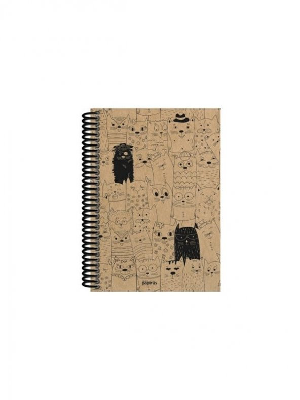 Orta Boy çizgisiz  Sert Kapaklı Desenli Kraft Defter 17 x 23 cm 100 yp - 4